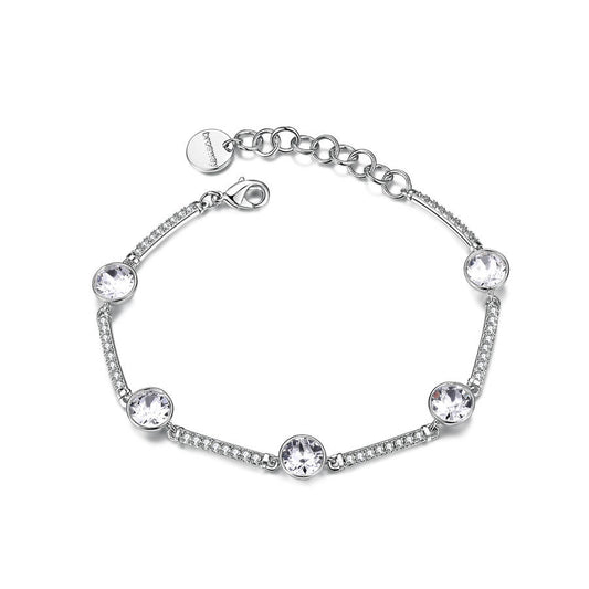 Bracciale AFFINITY  in pvd bianco, swarovski