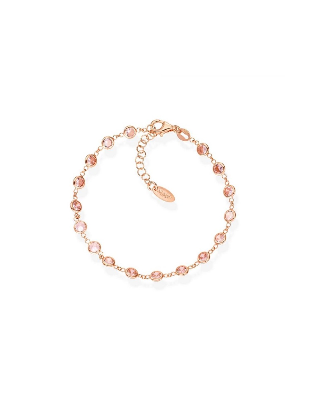 Bracciale Tennis argento rosè con cristalli rosa