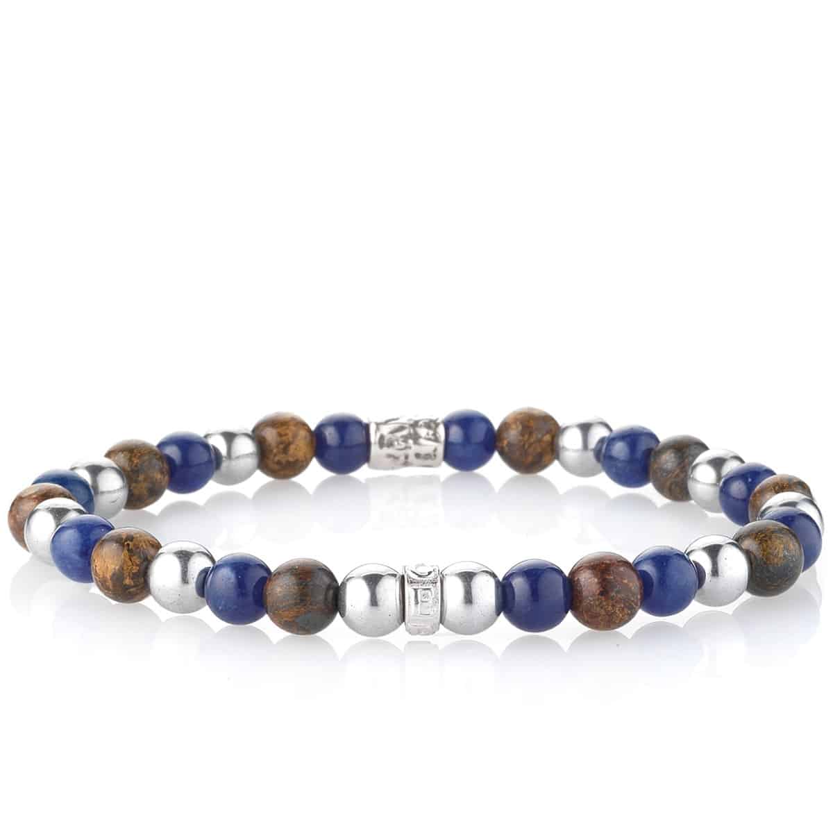 Bracciale Da Uomo Stone Javier bronzite ematite agata argento