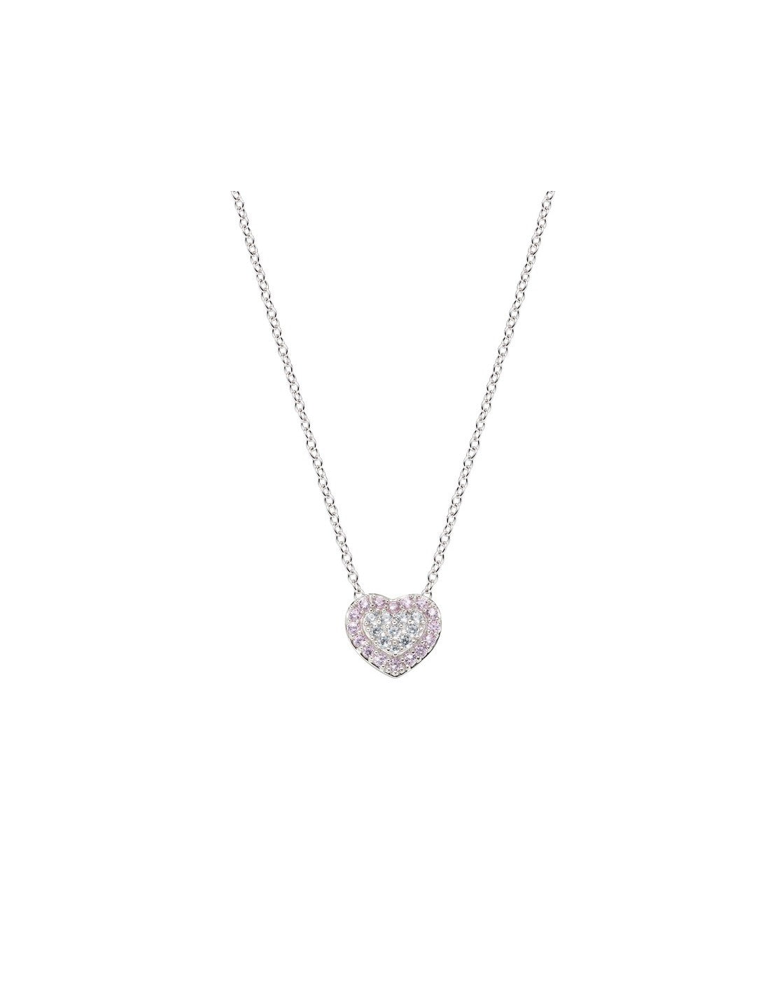 Collana con cuoricino pendente con pavè di zirconi