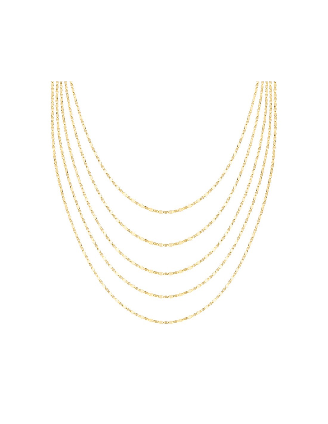 Collana multifilo Elegance in argento dorato