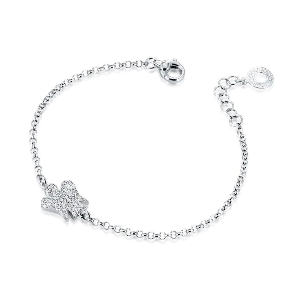 Bracciale Roberto Giannotti CON ANGELO DOUBLE FACE IN ARGENTO E ZIRCONI BIANCHI - GIA340