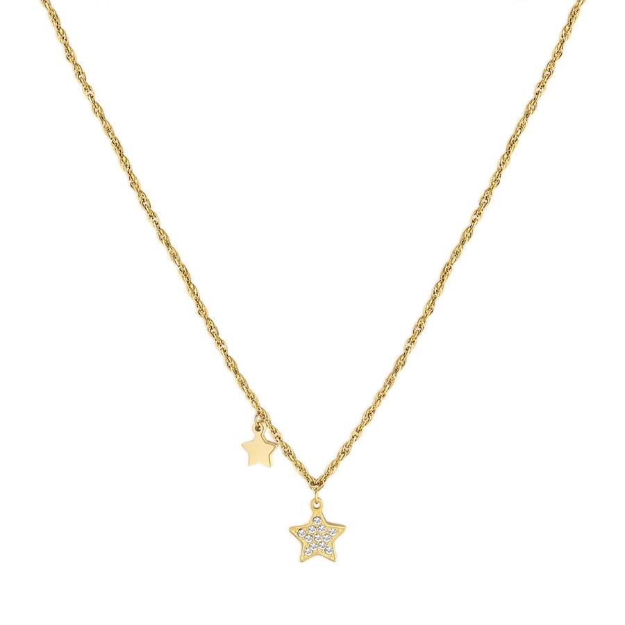 Collana AURORA in acciaio, pvd oro con pendenti