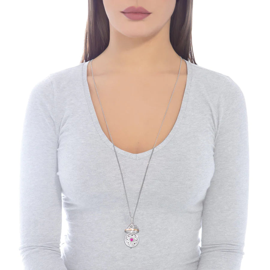 COLLANA CHIAMA ANGELI CON TUTTO IL MIO CUORE IN ARGENTO