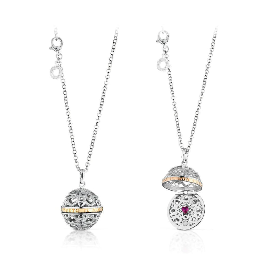 COLLANA CHIAMA ANGELI CON TUTTO IL MIO CUORE IN ARGENTO