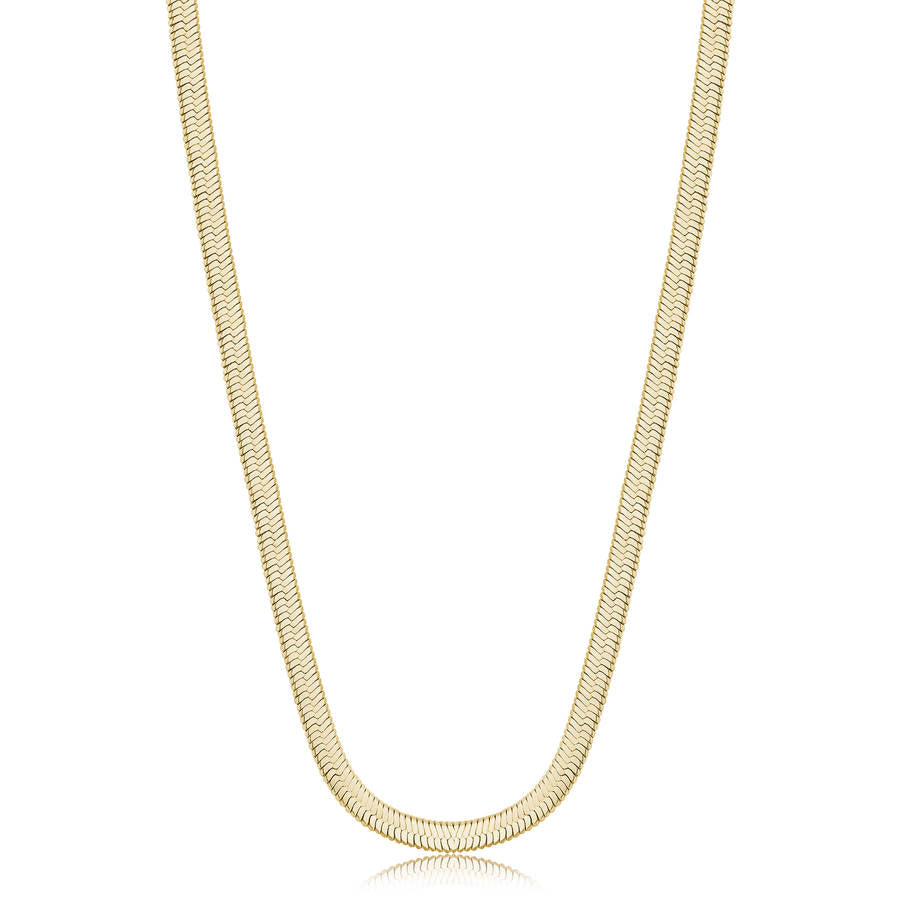 Collana CHUNKY in acciaio e pvd oro, catena snake