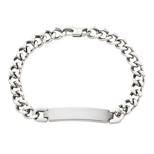 Bracciale Catena e Piastra Uomo Acciaio 316 L