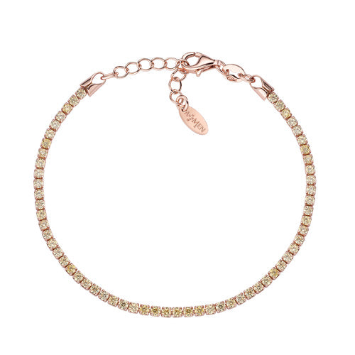 Bracciale Tennis Rosè Zirconi Gialli