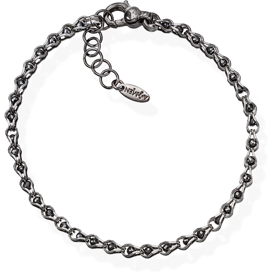 Bracciale Argento con pietre nere Hipster