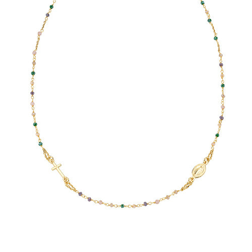 Rosario gold argento sfere multicolor