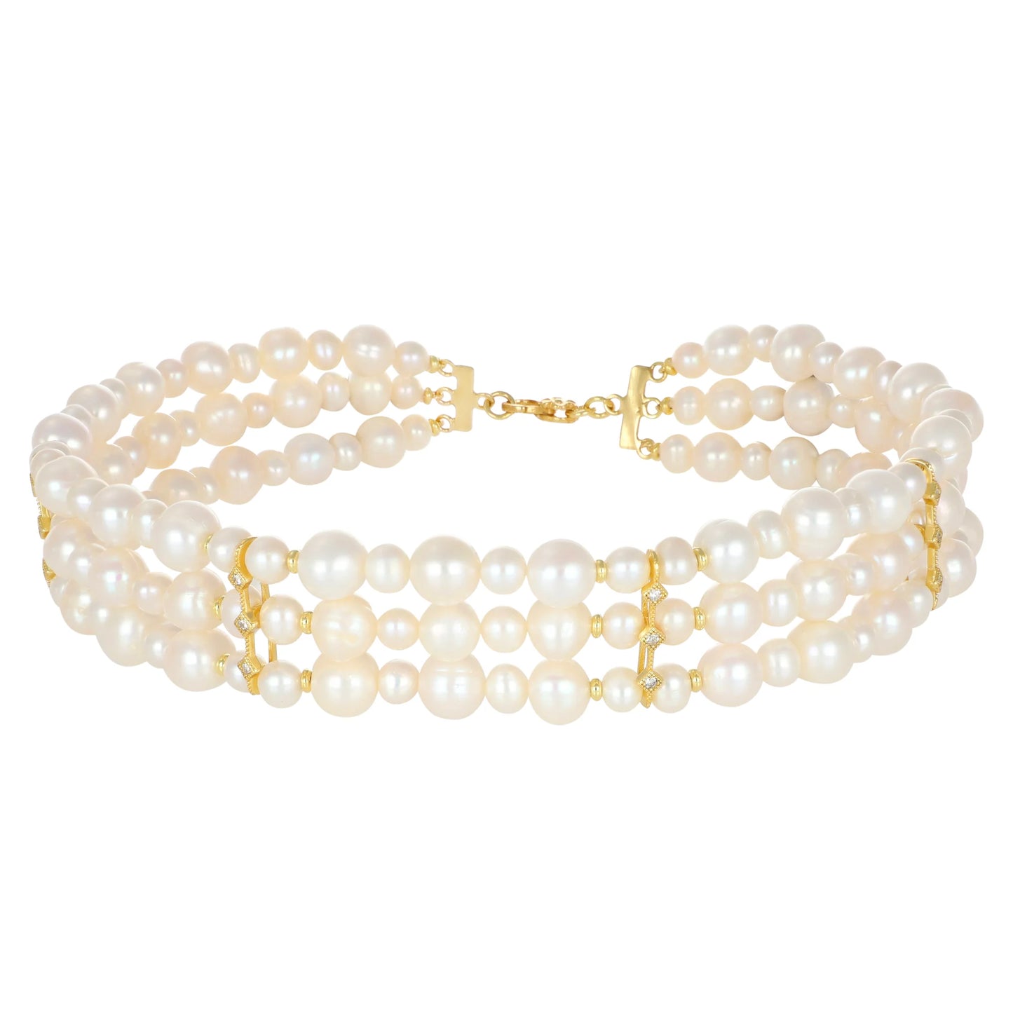COLLANA NIVY CHOKER MULTISTRATO PERLE D'ACQUA DOLCE - NARA CARP1084#G