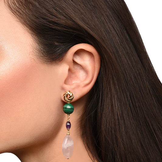 ORECCHINI NIVY PIETRA DURA - MINERVA OARP0522#G