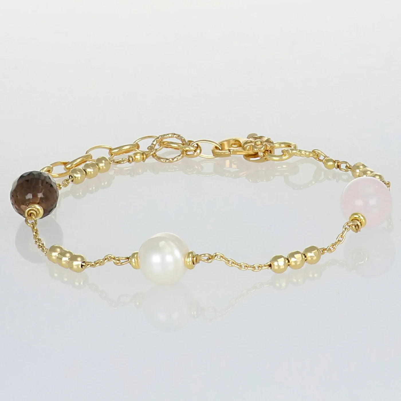 BRACCIALE NIVY QUARZO FUME' ROSA PERLE - GLENDA BRP0705#G