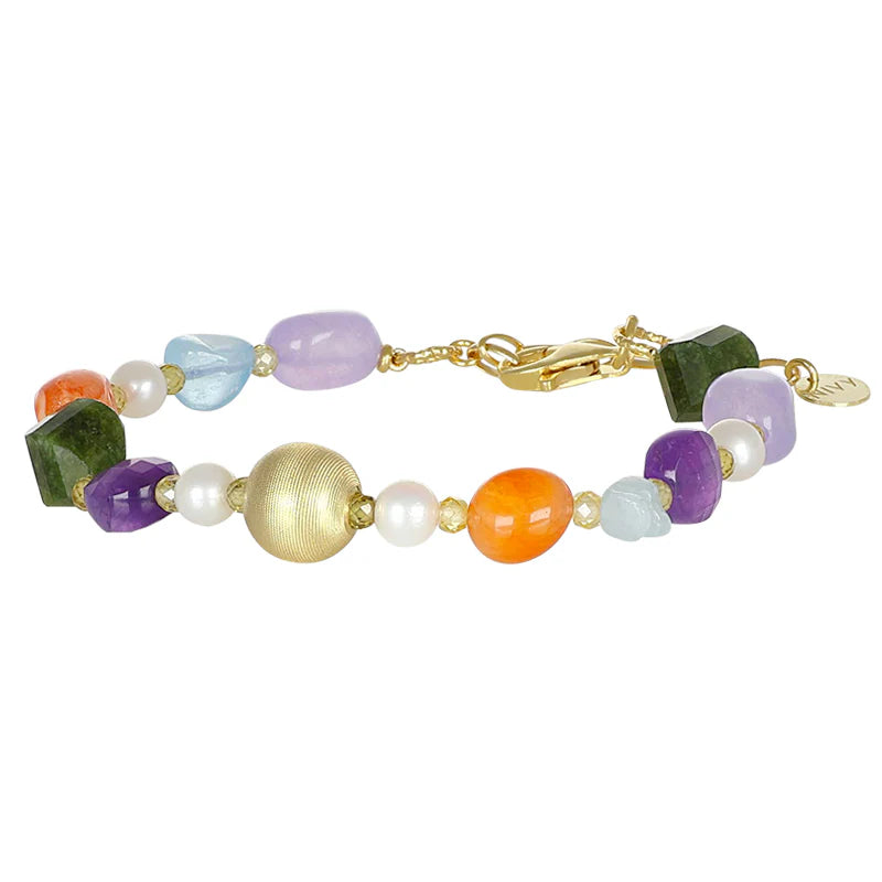 BRACCIALE NIVY PIETRE COLORATE E PERLE - NIVY ESSENCE BARP0725#G