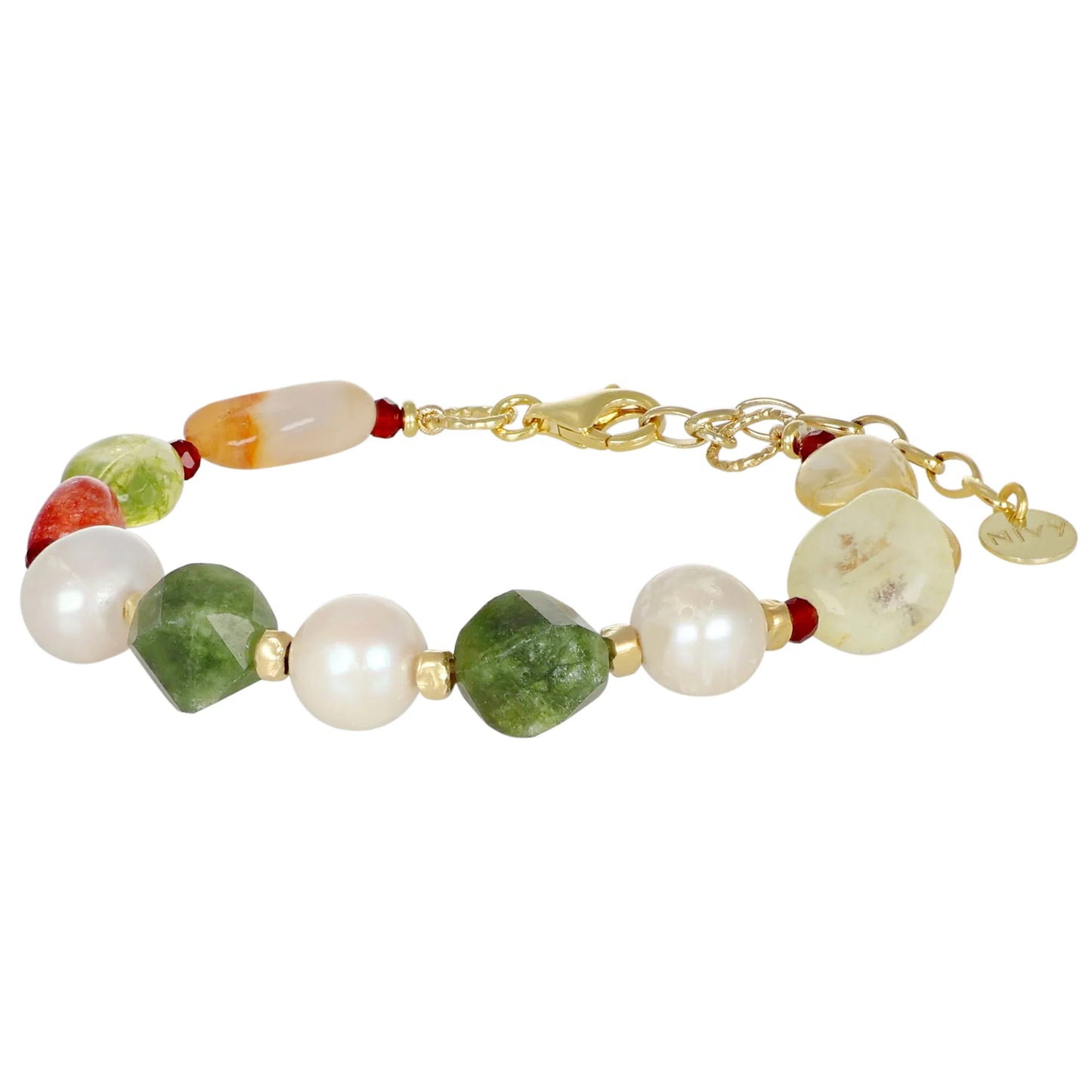 BRACCIALE NIVY GIADA VERDE E PERLE- NIVY ESSENCE BARP0728#G