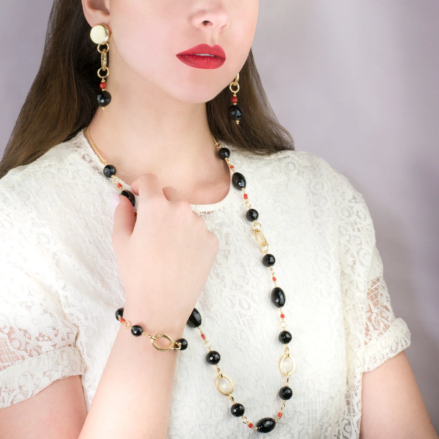 BRACCIALE NIVY PIETRE NERE - VIVIENNE BRP0238#G