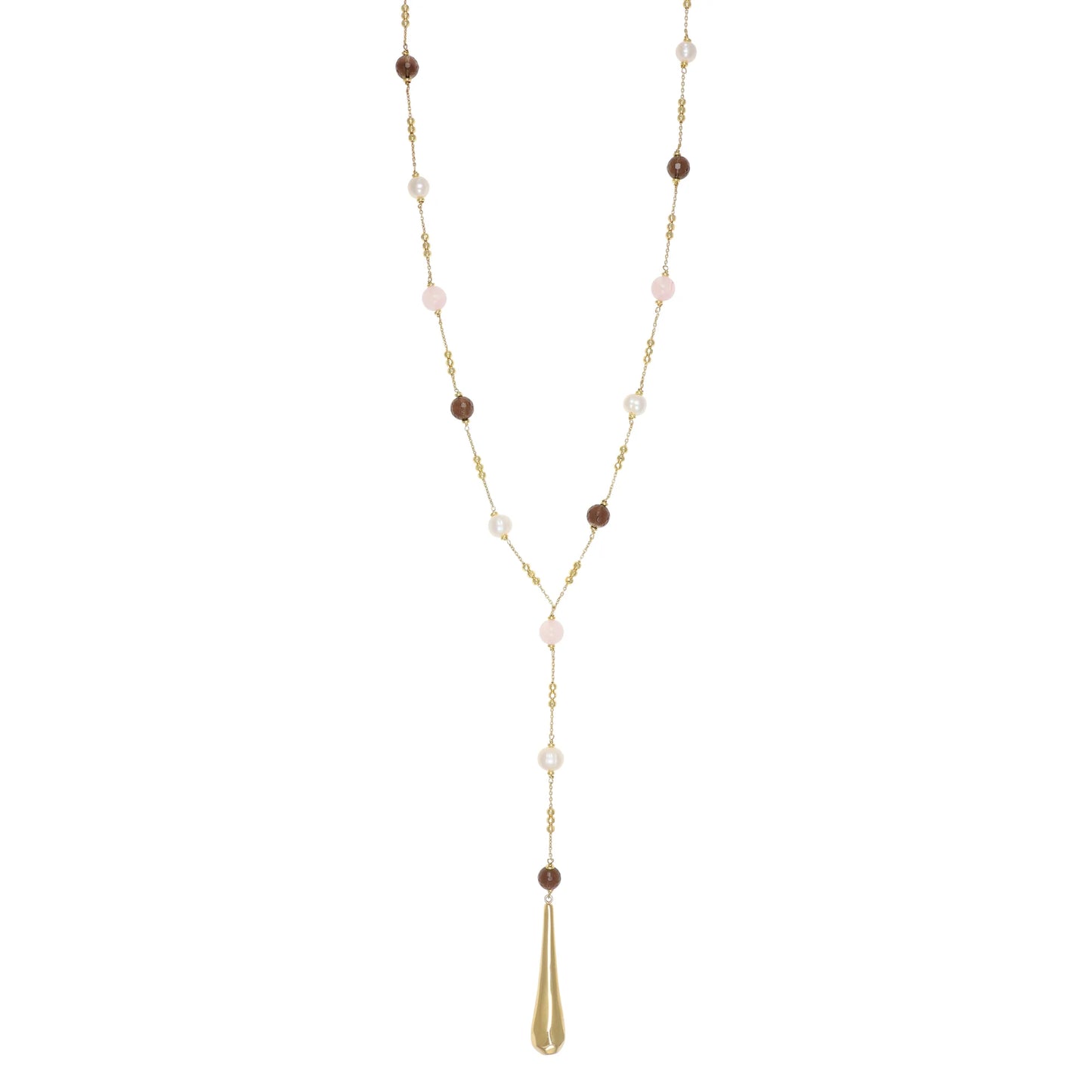 COLLANA NIVY QUARZO ROSA, PERLE GLENDA CARP1074#G