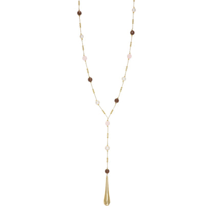 COLLANA NIVY QUARZO ROSA, PERLE GLENDA CARP1074#G