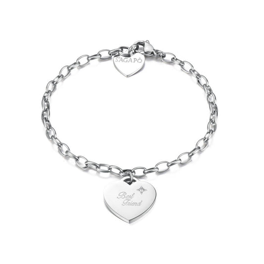 Bracciale BE MY ALWAYS in acciaio con cuore