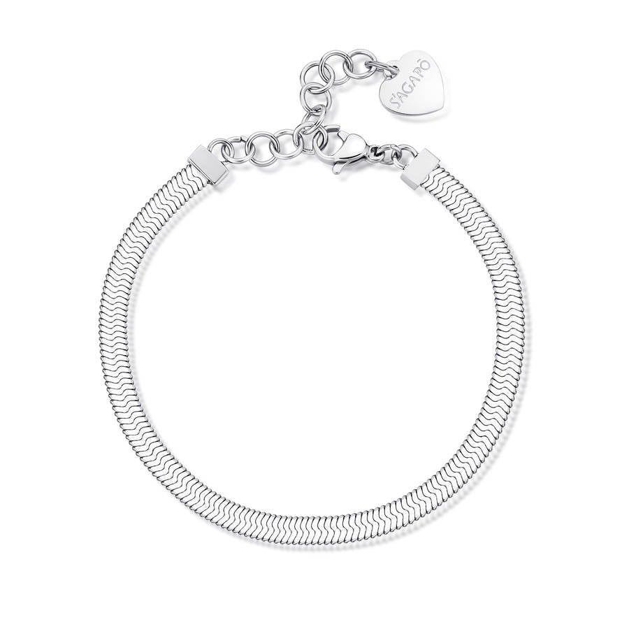 Bracciale CHUNKY in acciaio, catena snake