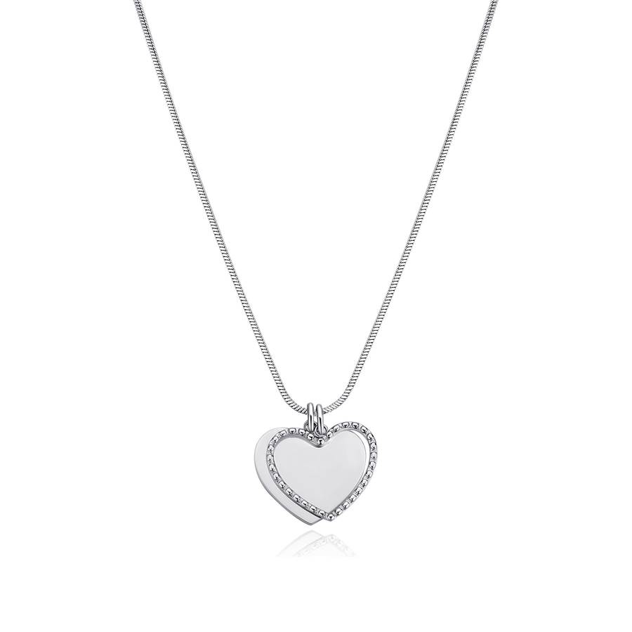 Collana MESSAGE in acciaio e cuori