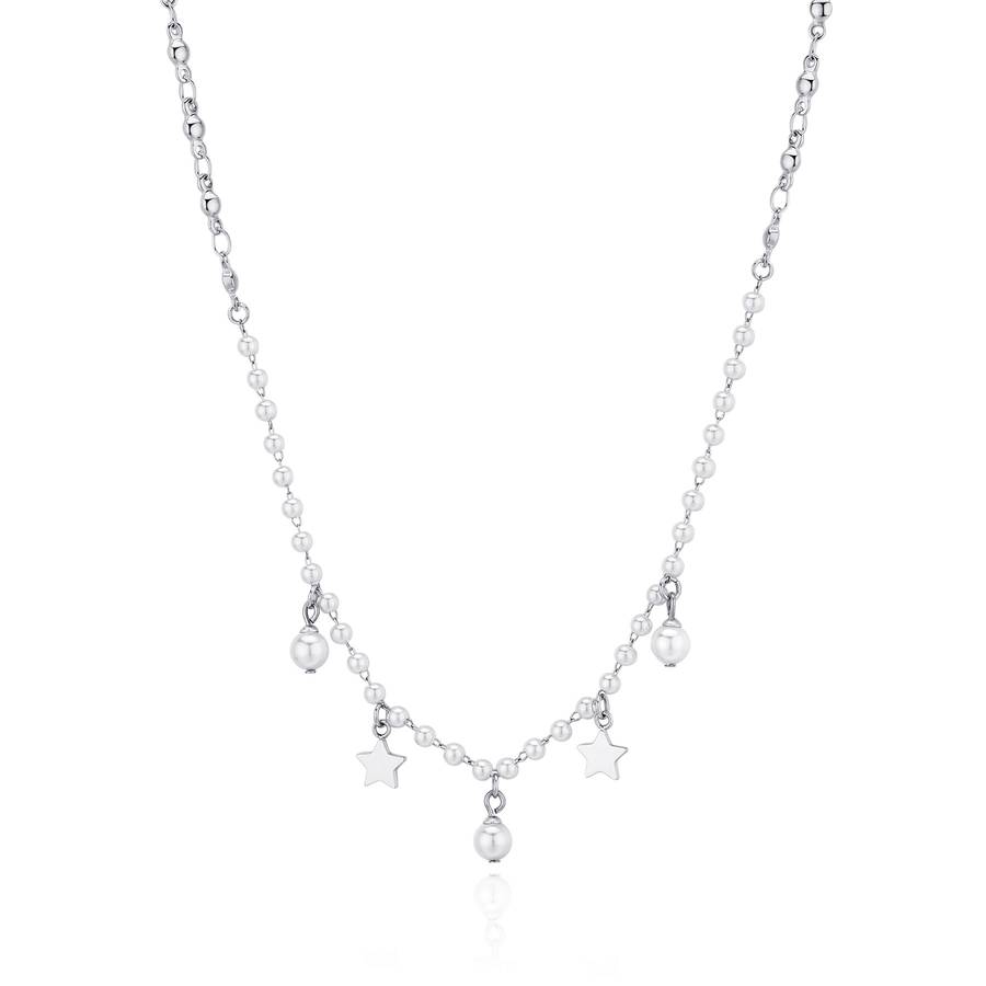 Collana WISDOM in acciaio, stelle e perle
