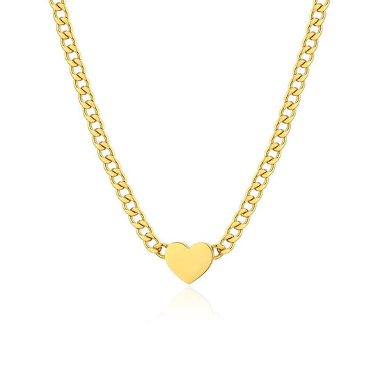 Collana MY LOVE in acciaio, pvd oro e cuore