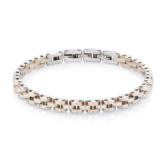 Bracciale Uomo Acciaio Pvd Rosè