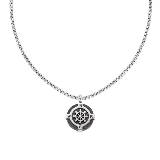 Collana Uomo Acciaio Ciondolo con Timone