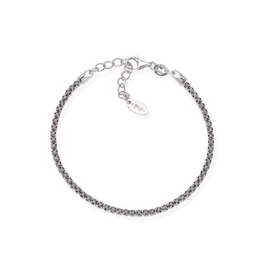 Bracciale Tennis argento con cristalli neri