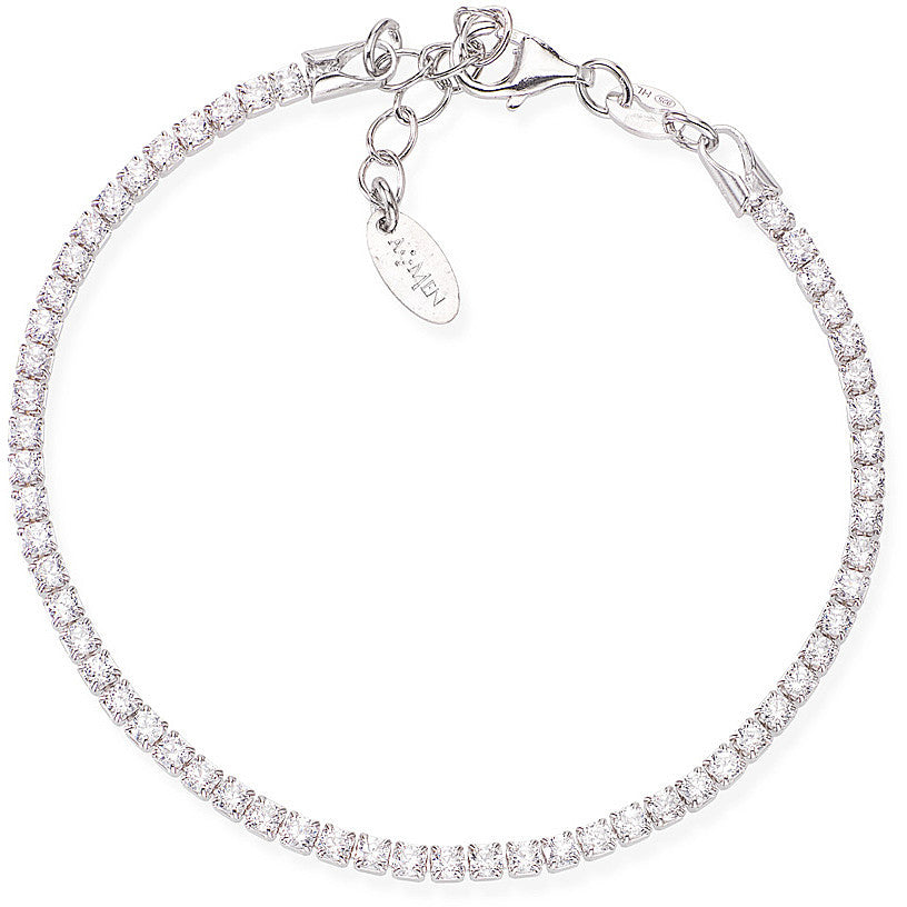Bracciale Tennis argento con cristalli bianchi