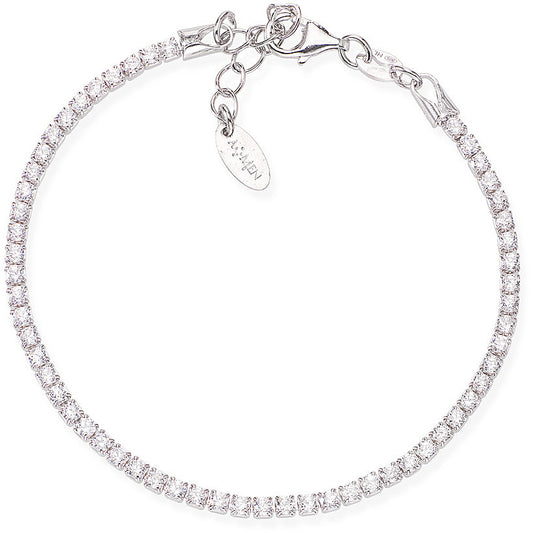 Bracciale Tennis argento con cristalli bianchi