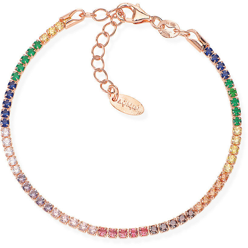 Bracciale Tennis argento rosè con cristalli