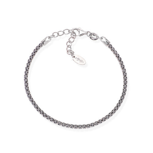 Bracciale Tennis Rodio Zirconi Neri