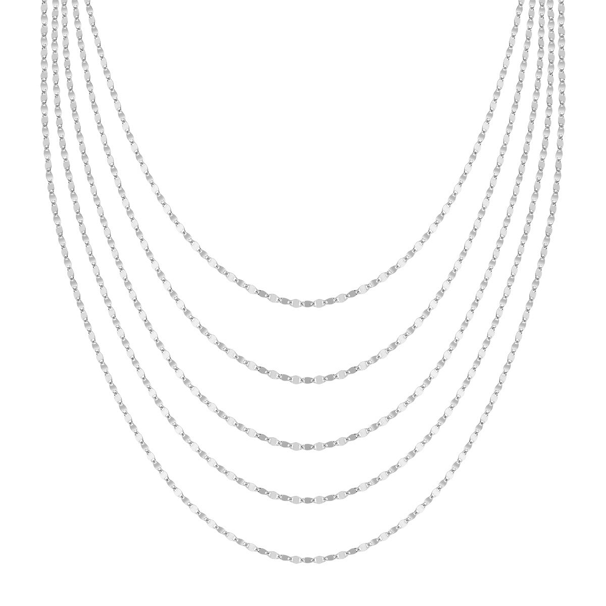 Collana argento multifilo piatta