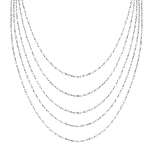 Collana argento multifilo piatta